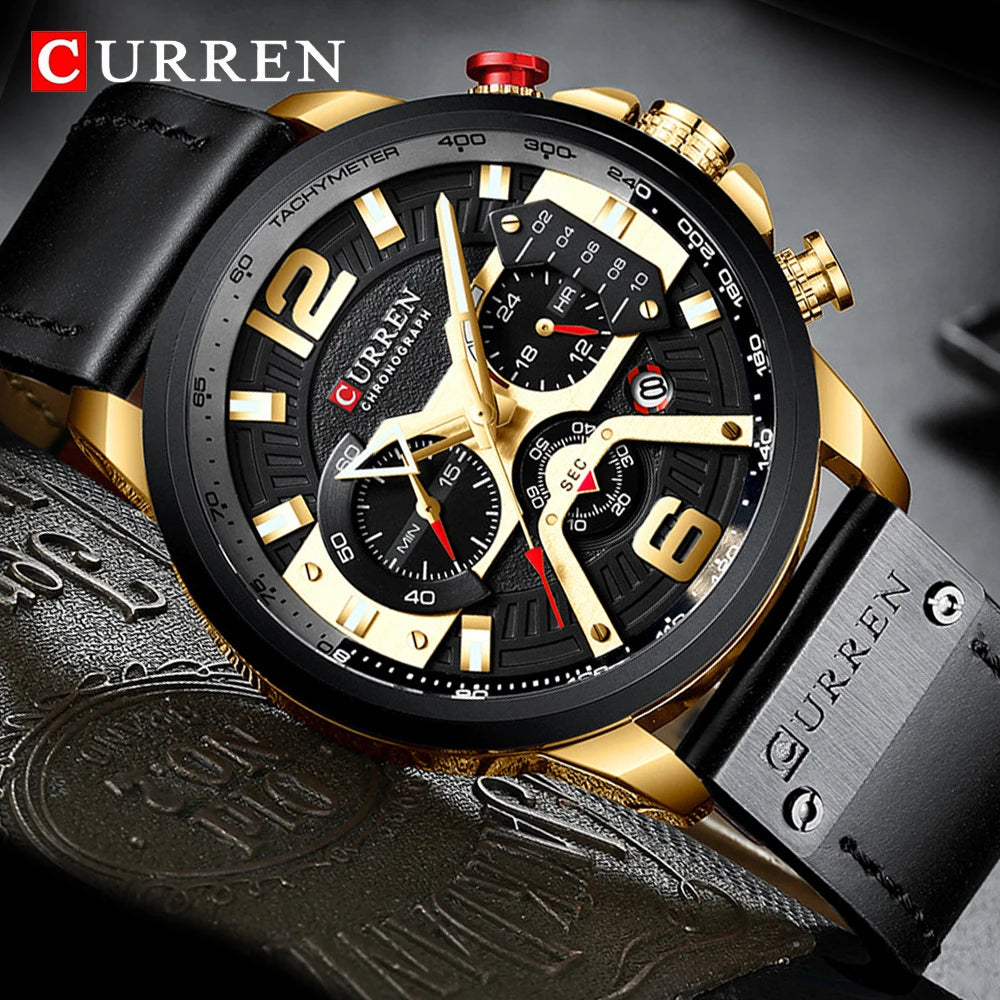 Curren 8329 Chronograph — Luminous Bracelet Watch