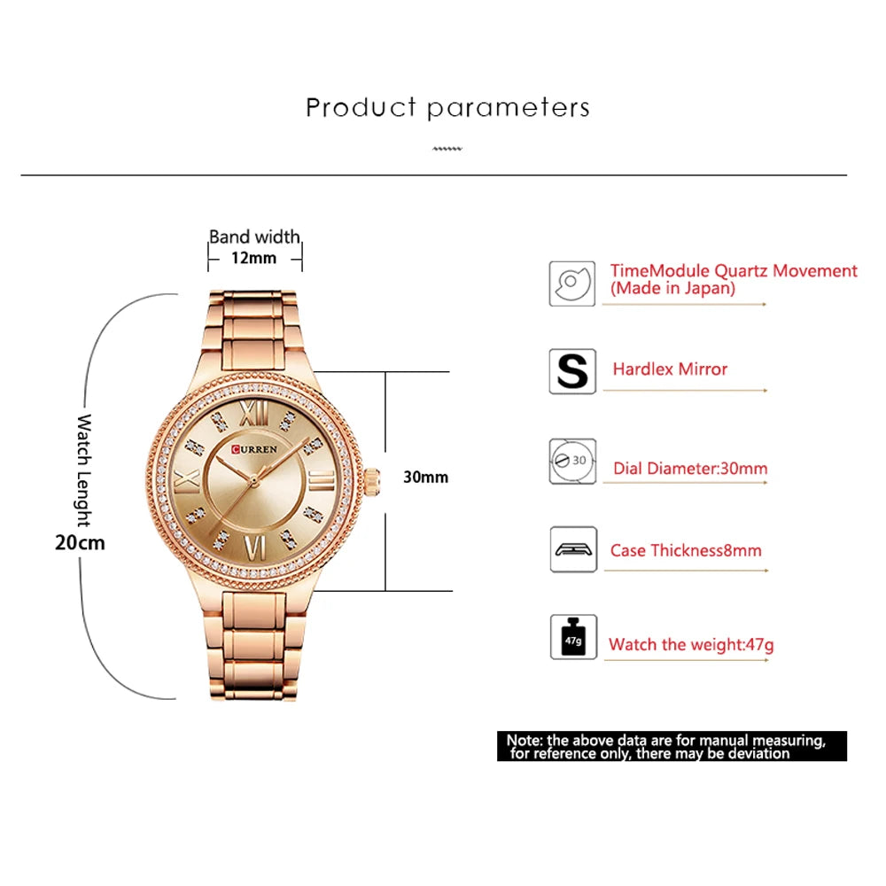 Curren Crystal-Accent Watch — Stainless Steel, Women's