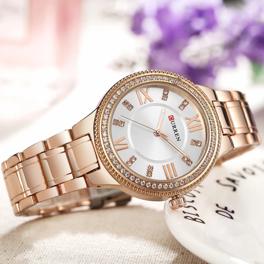 Curren Crystal-Accent Watch — Stainless Steel, Women's