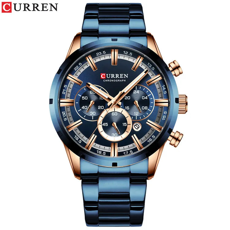 Curren 8355 Blue Dial Chronograph - Blue