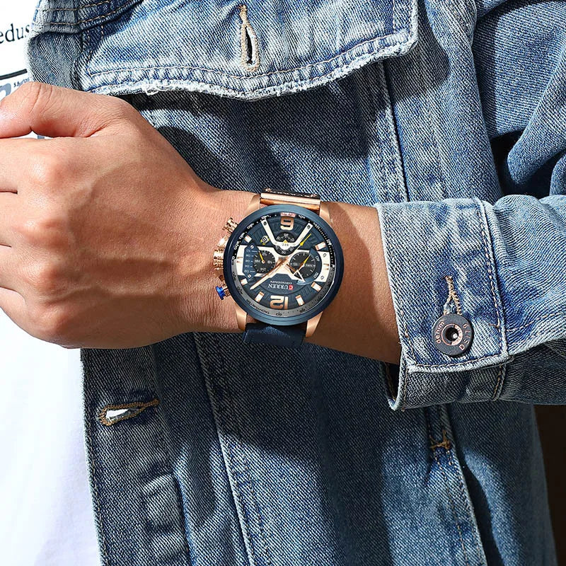 Curren 8329 Chronograph — Luminous Bracelet Watch