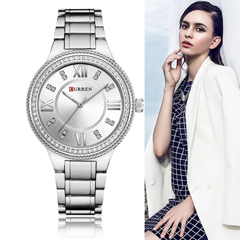Curren Crystal-Accent Watch — Stainless Steel, Women's