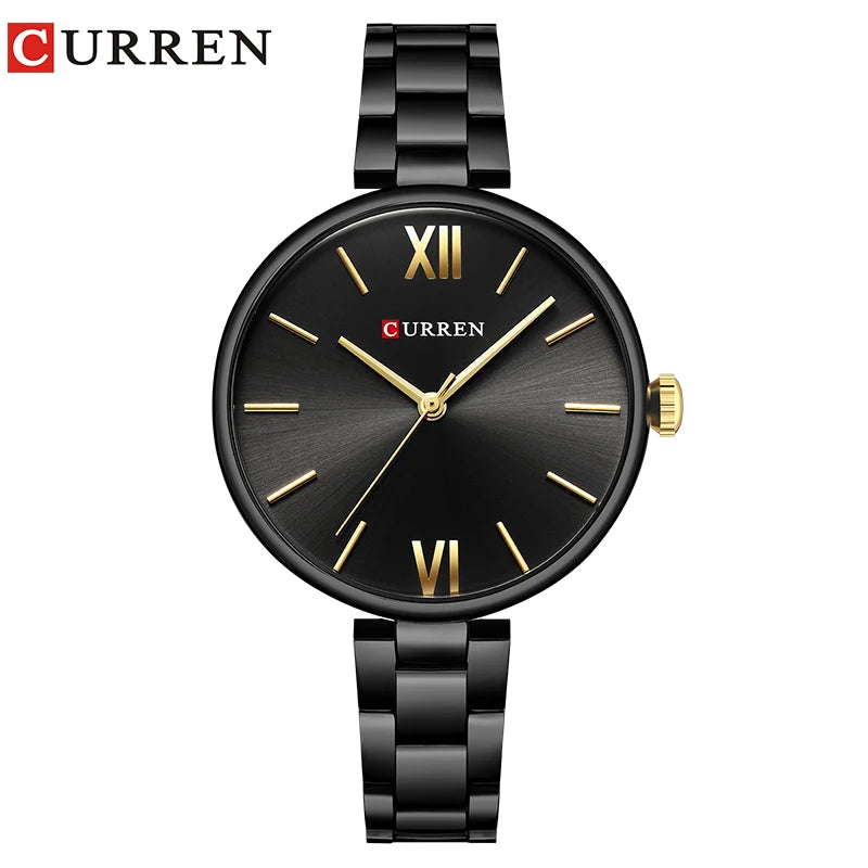 Curren Minimalist Roman Numeral Watch - Black