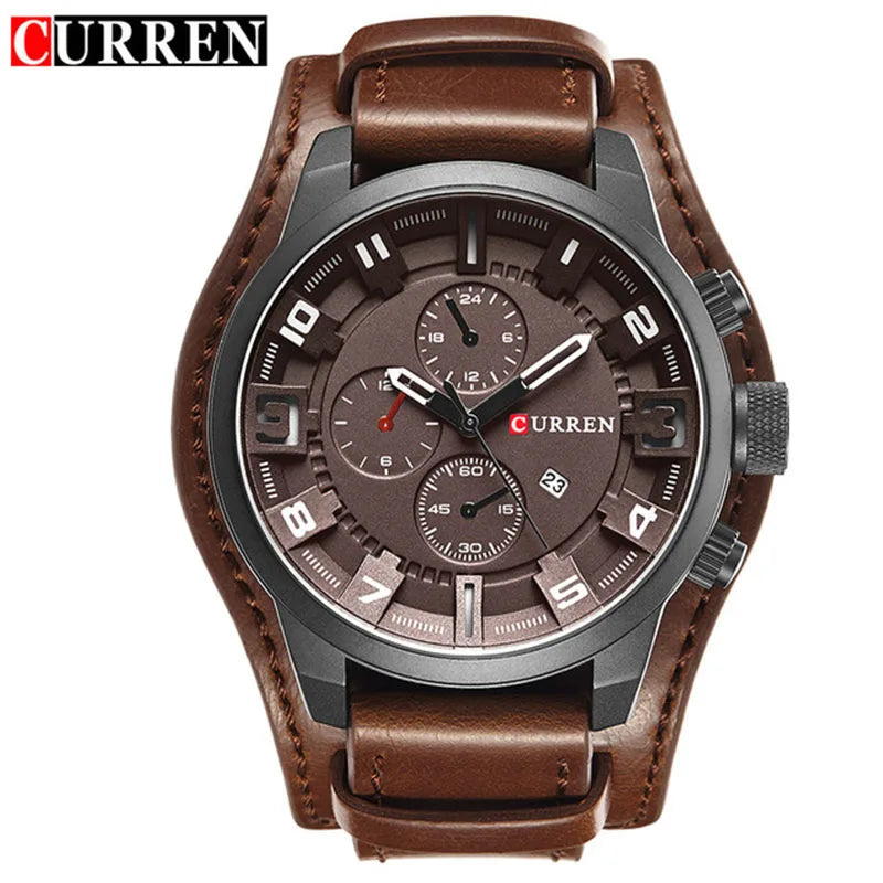 Curren 8225 Military Chronograph - Black Brown