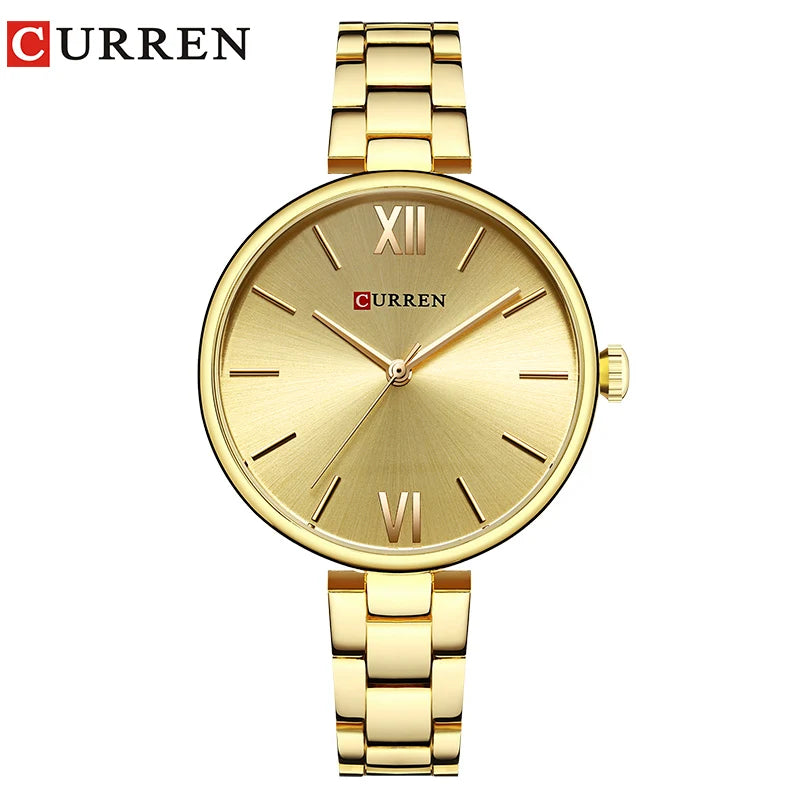 Curren Minimalist Roman Numeral Watch - Gold