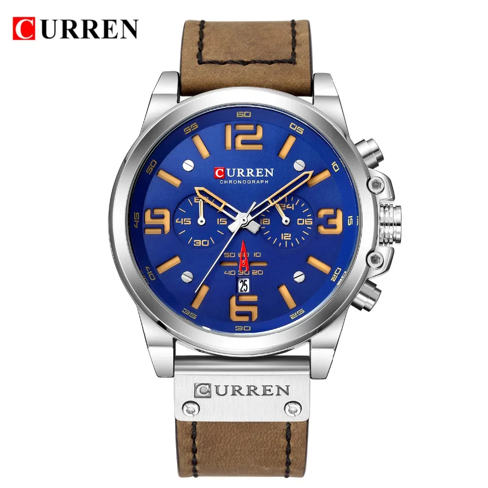 Curren Fashion Chronograph Watch - Silver Blue