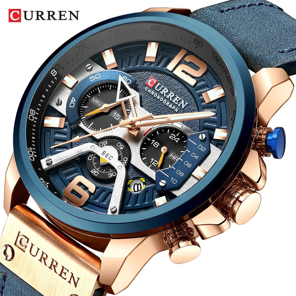 Curren 8329 Chronograph — Luminous Bracelet Watch