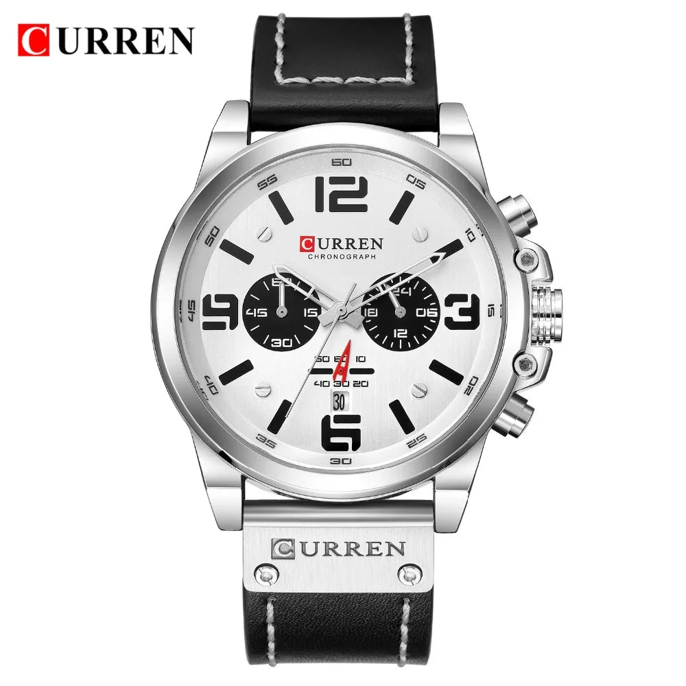 Curren Fashion Chronograph Watch - Silver White