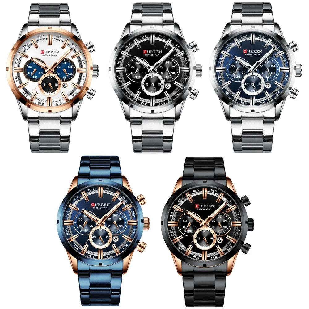 Curren Full Steel Sport Chronograph