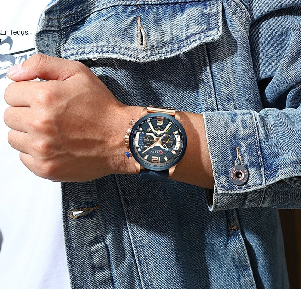 Curren Casual Sport Chronograph — Leather Strap
