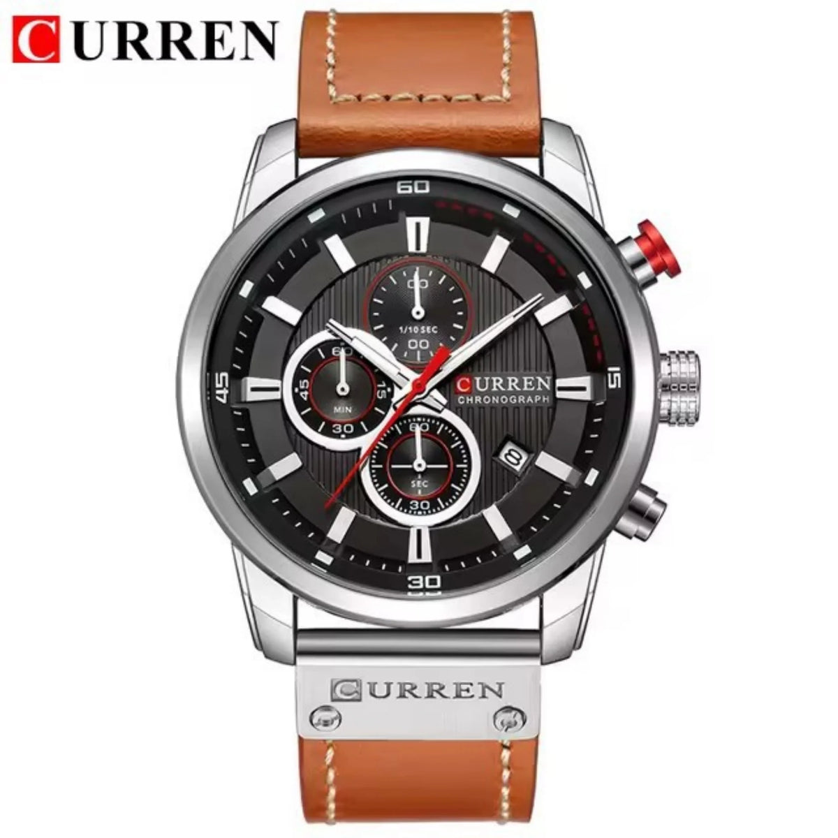 Curren Business Watch — Leather Strap, Calendar Function