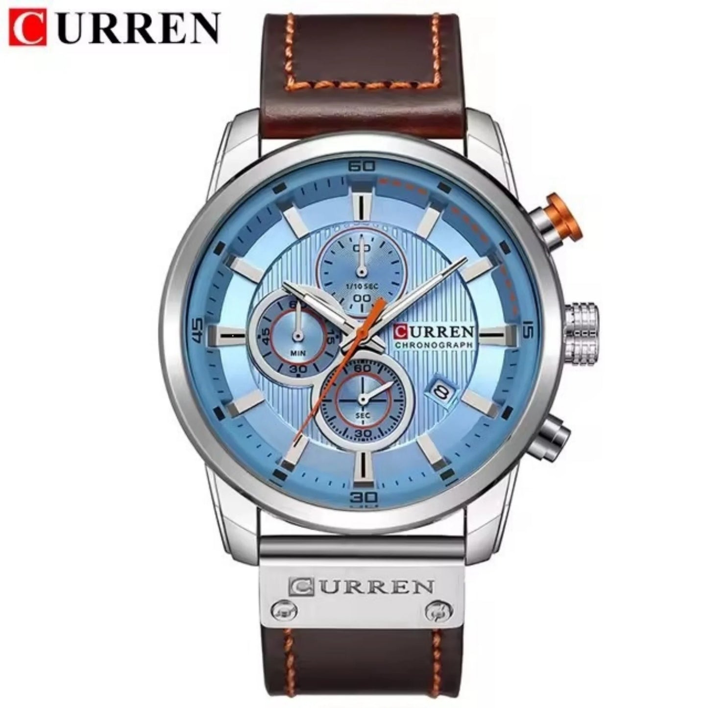 Curren Business Watch — Leather Strap, Calendar Function