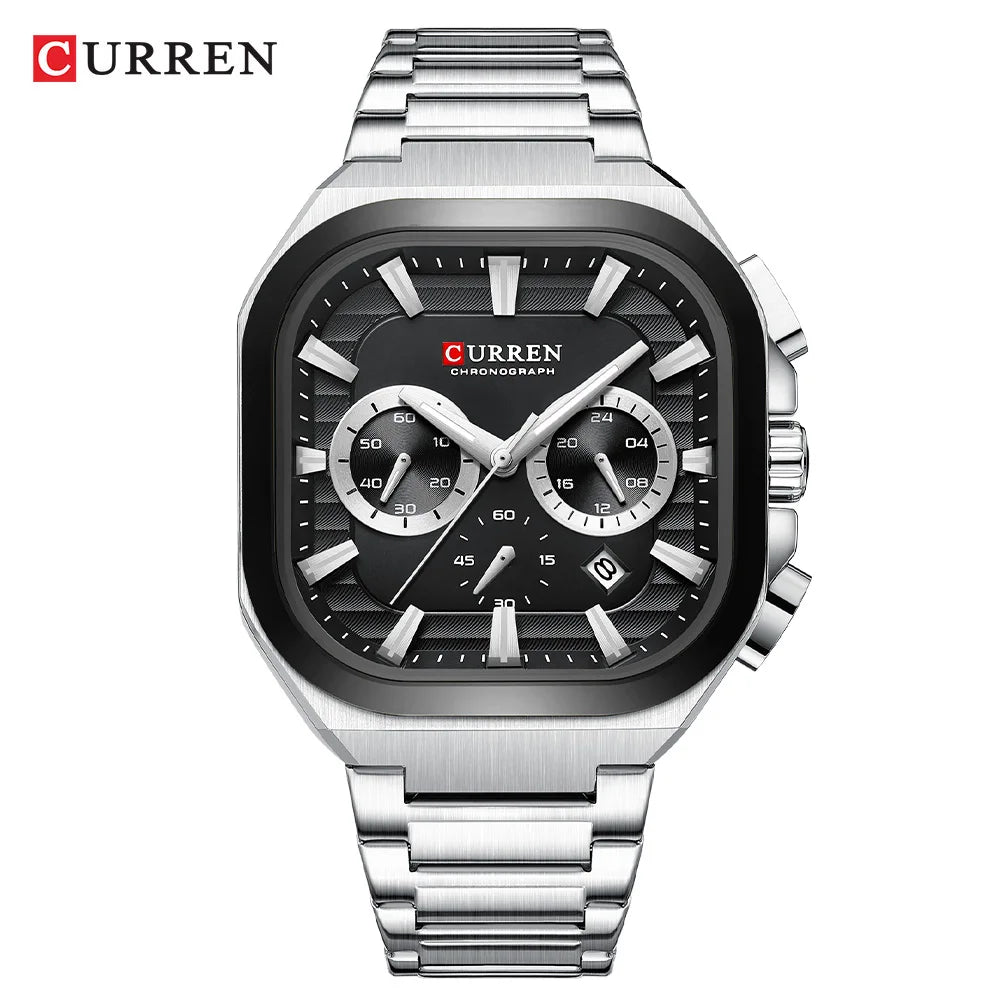 Curren 8496 Chronograph - Silver Black