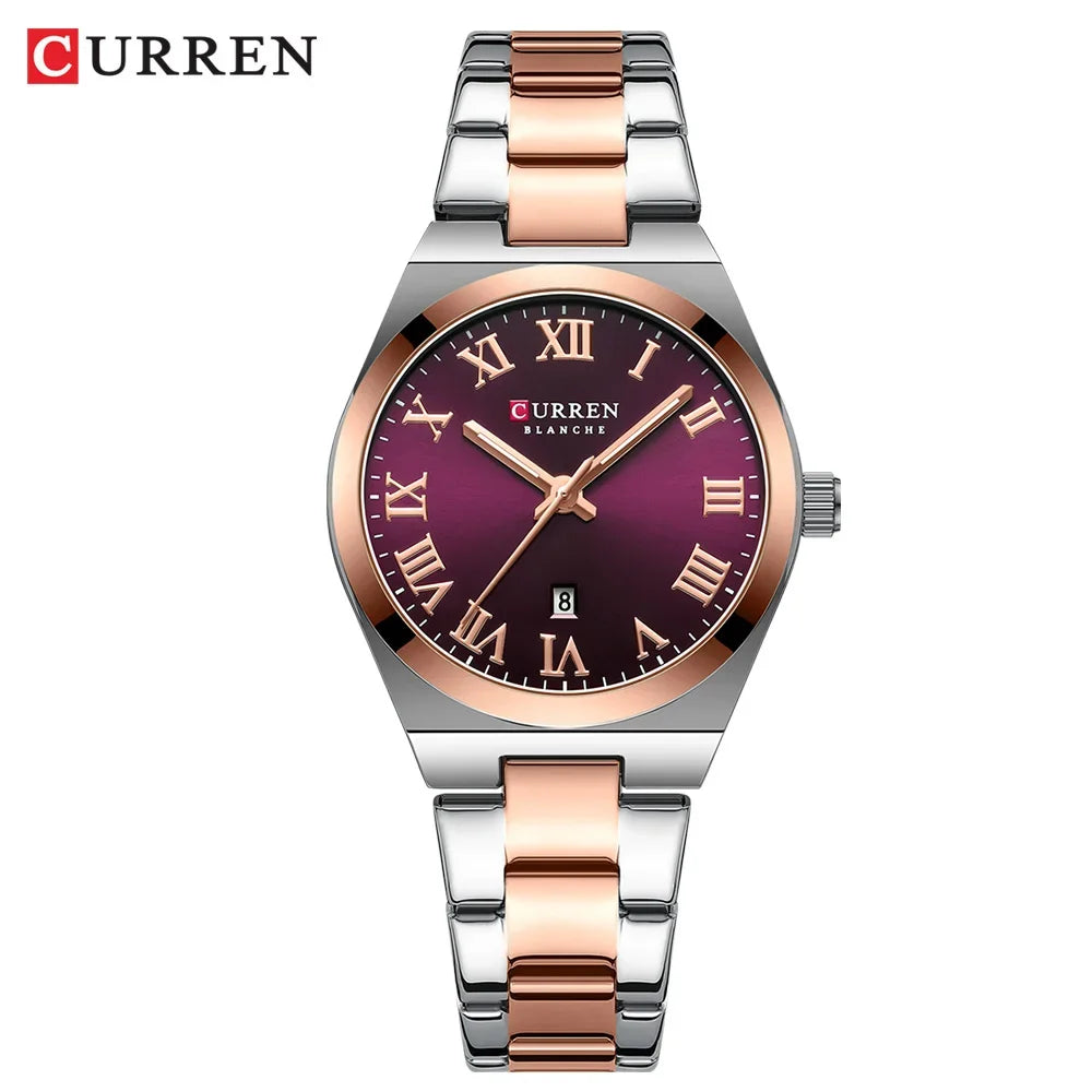 Curren Roman Numeral Bracelet Watch - Purple