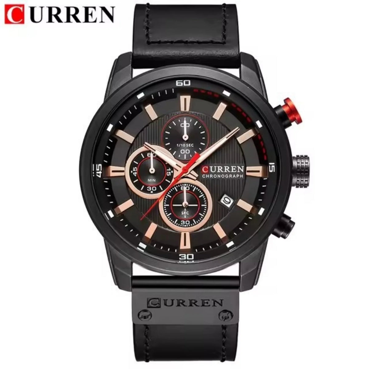 Curren Business Watch — Leather Strap, Calendar Function