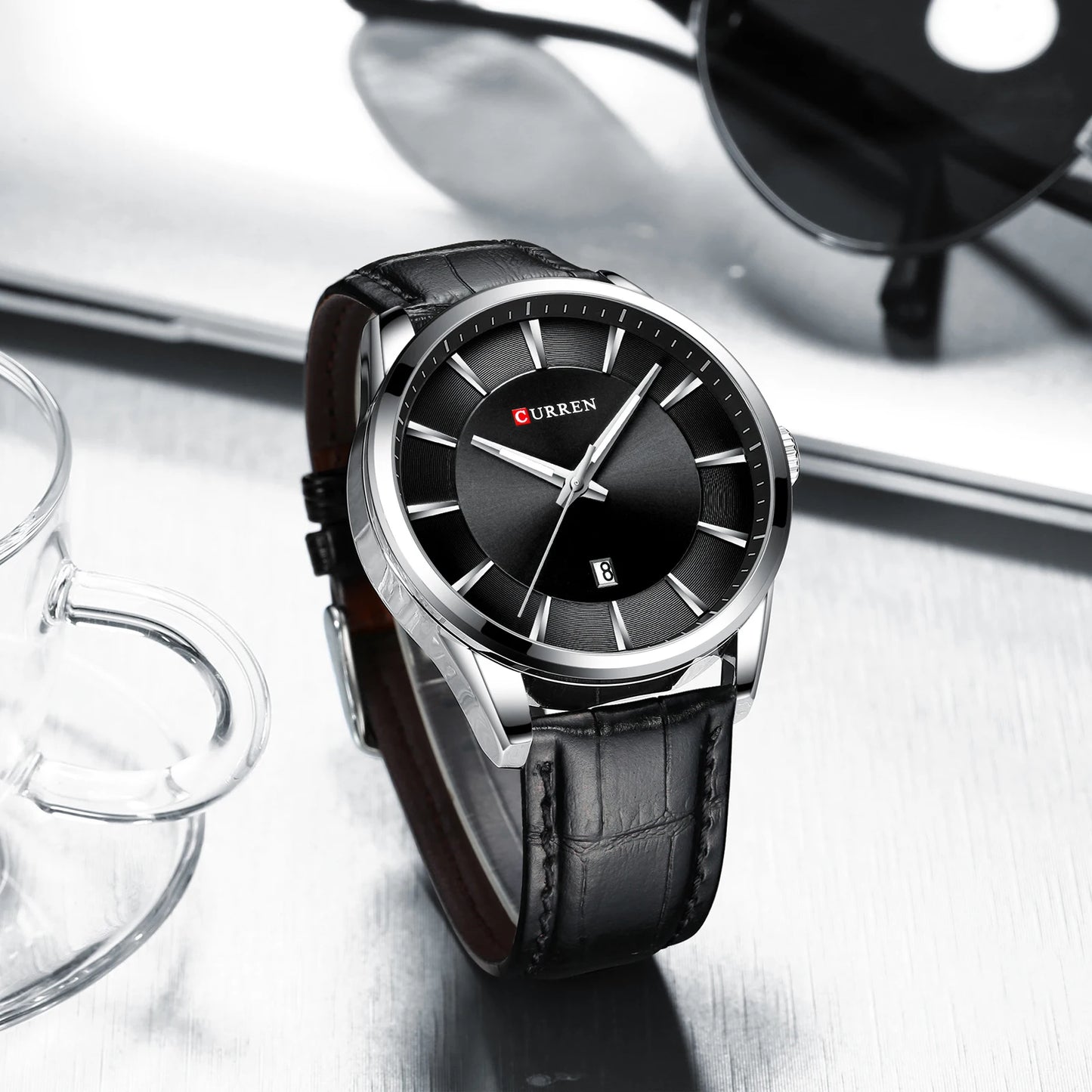 Curren 8365 Business Watch — Leather Strap, 45mm