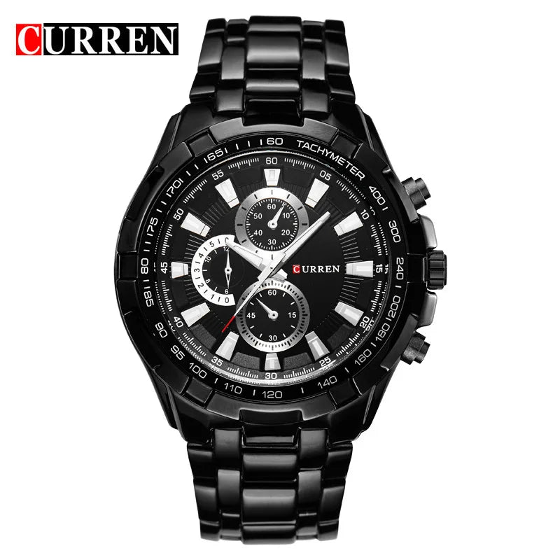 Curren Top Brand Tachymeter Chronograph - Black