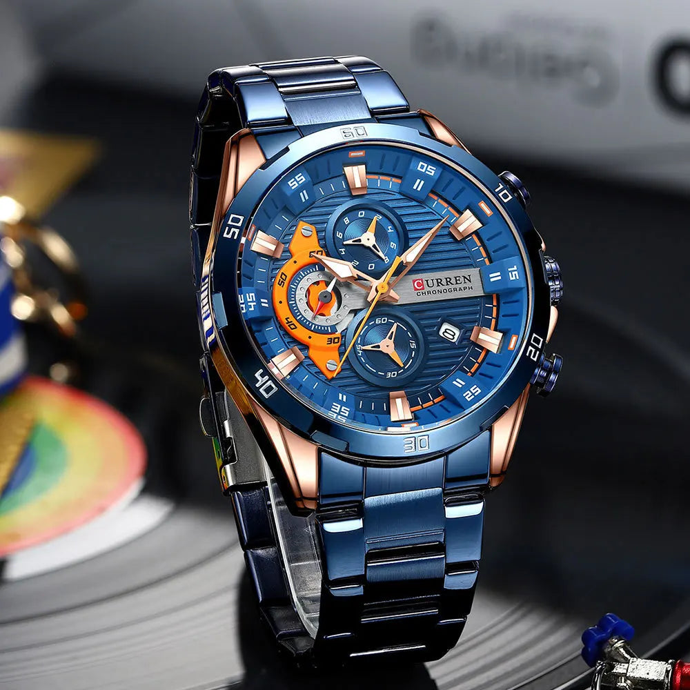 Curren 8402 Luminous Dial Chronograph