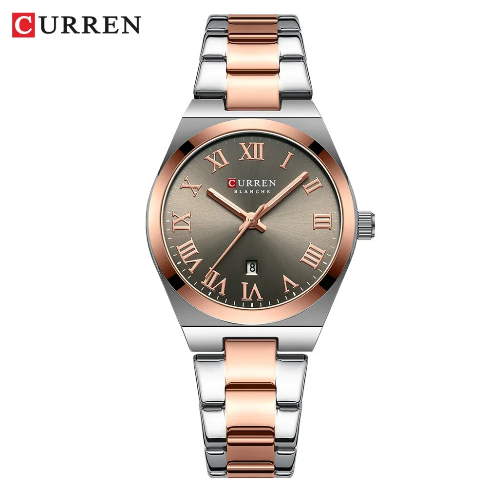 Curren Roman Numeral Bracelet Watch - Brown
