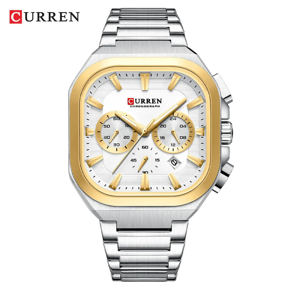 Curren 8496 Chronograph - Silver White