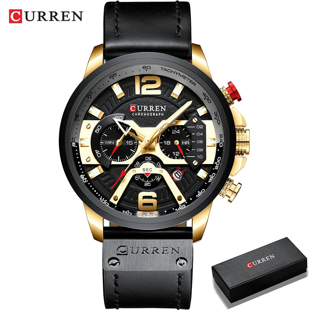 Curren Casual Sport Chronograph — Leather Strap