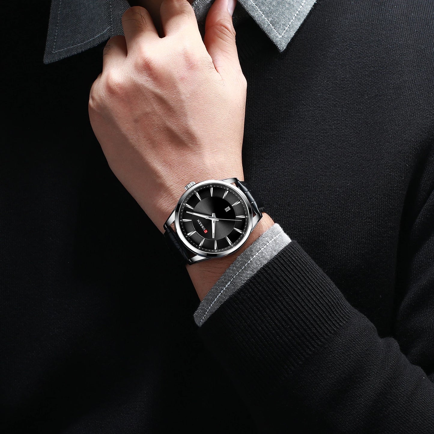 Curren 8365 Business Watch — Leather Strap, 45mm