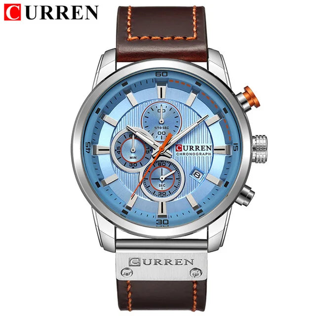 Curren 8291 Chronograph - Silver Blue