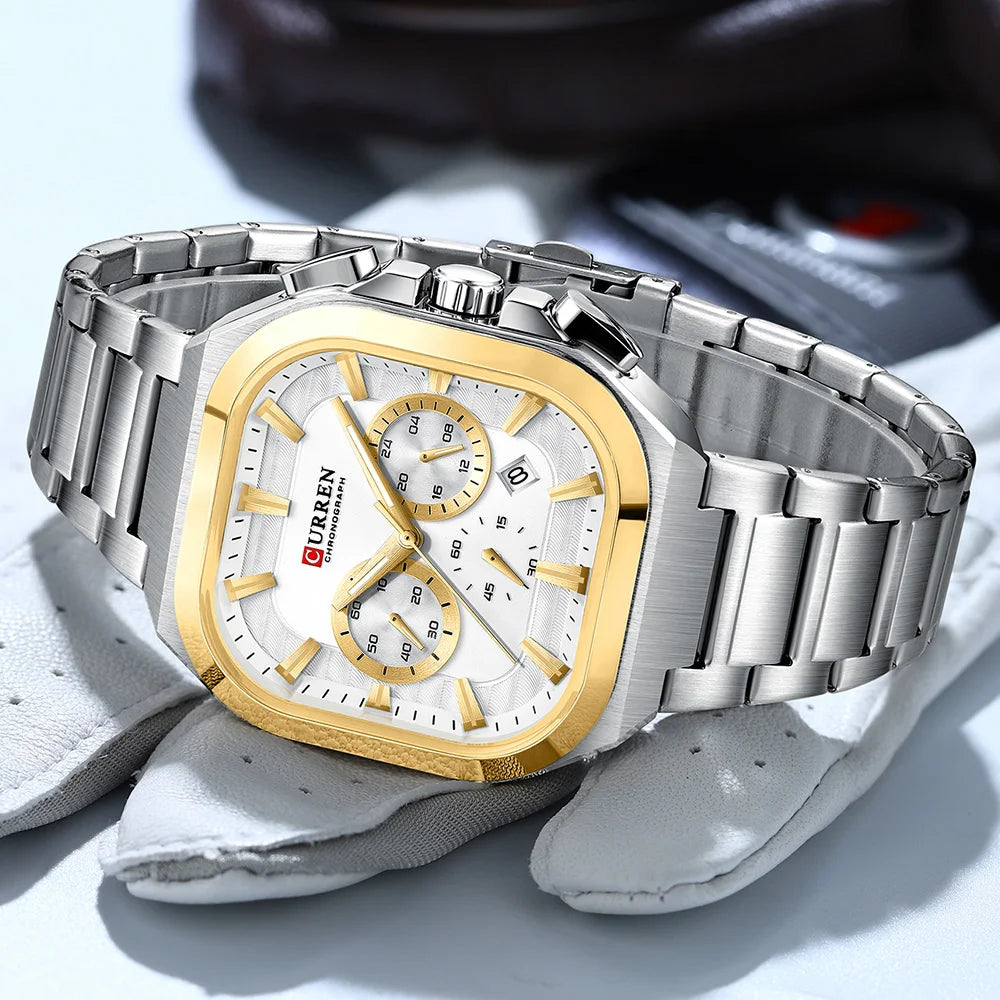 Curren 8496 Chronograph - Silver White lifestyle