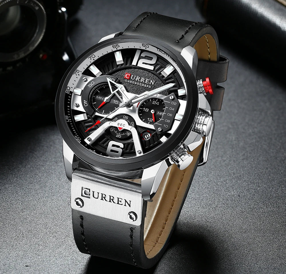 Curren Casual Sport Chronograph — Leather Strap