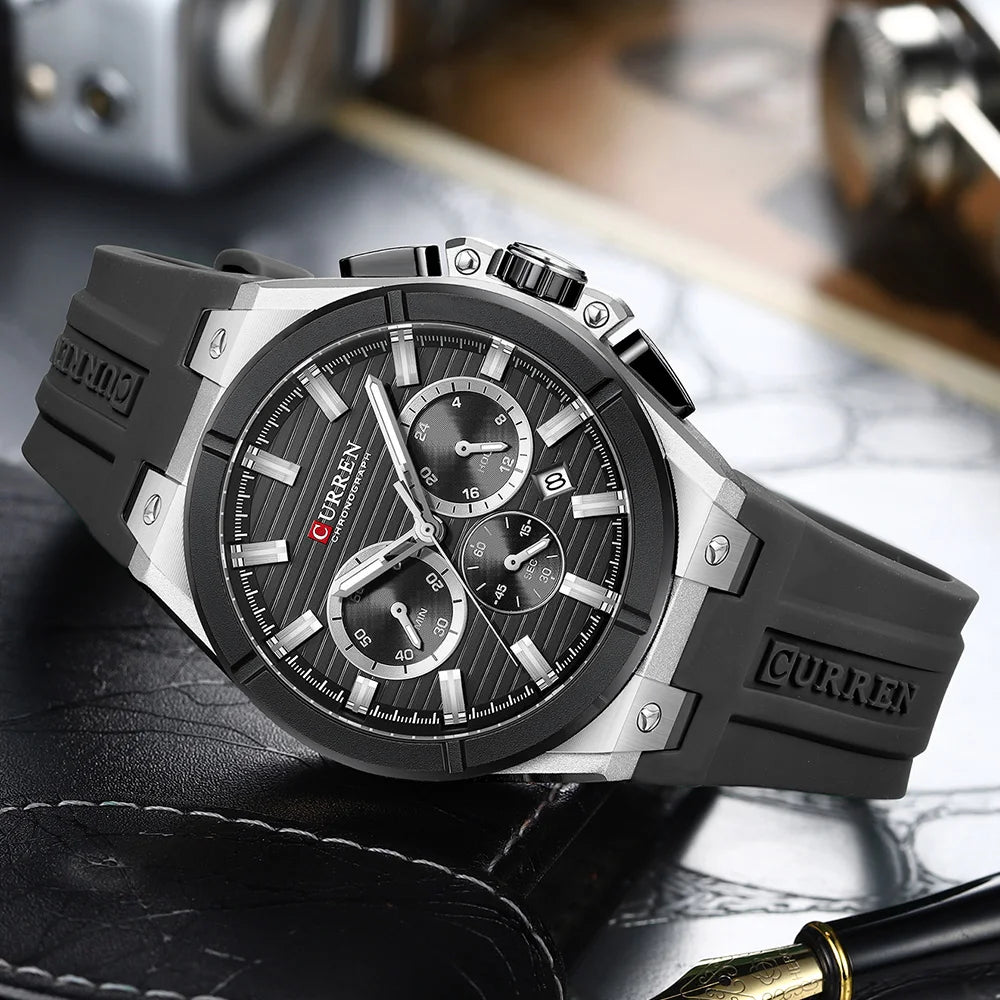 Curren 8487 Military Chronograph — Calendar, angle 4