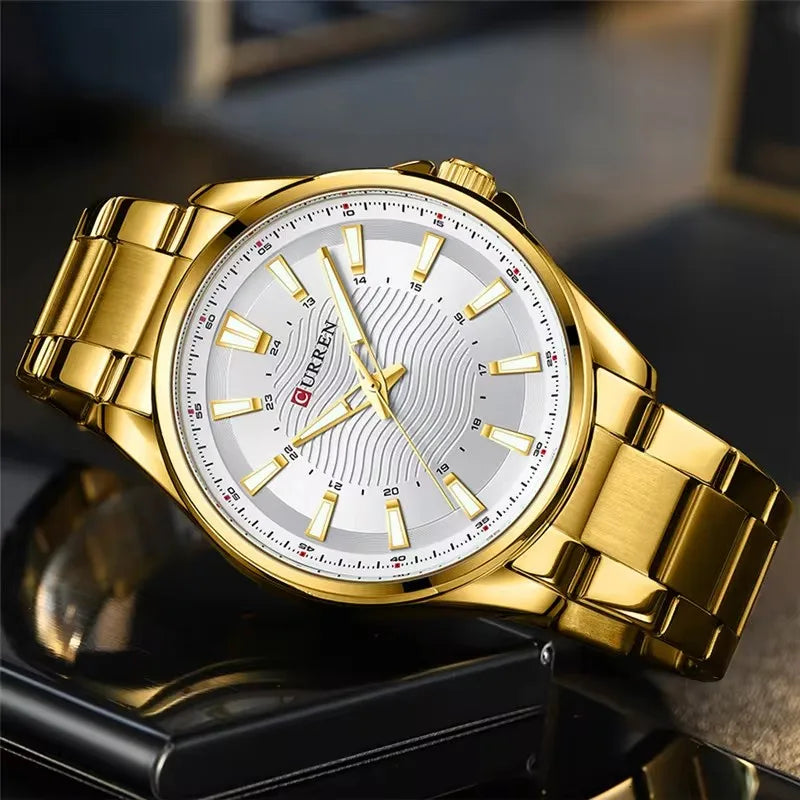 Curren 8424 Gold-Tone Business Watch