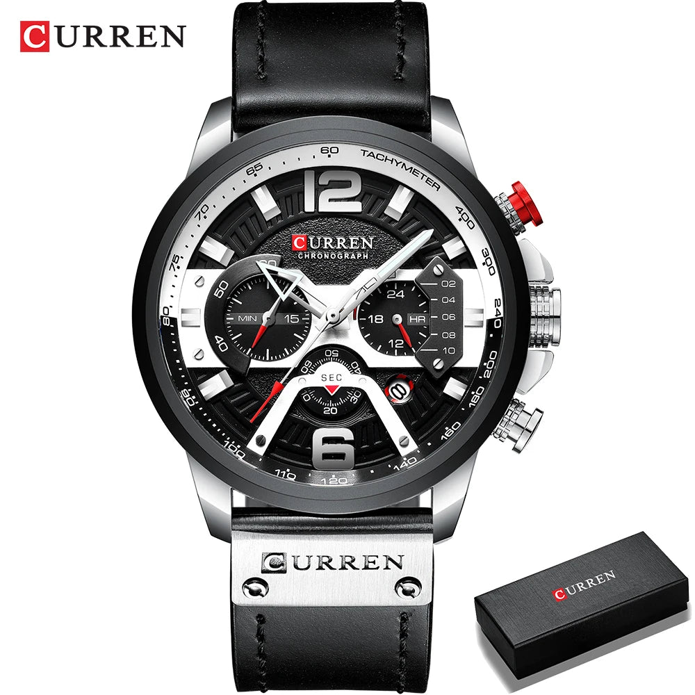Curren Casual Sport Chronograph — Leather Strap