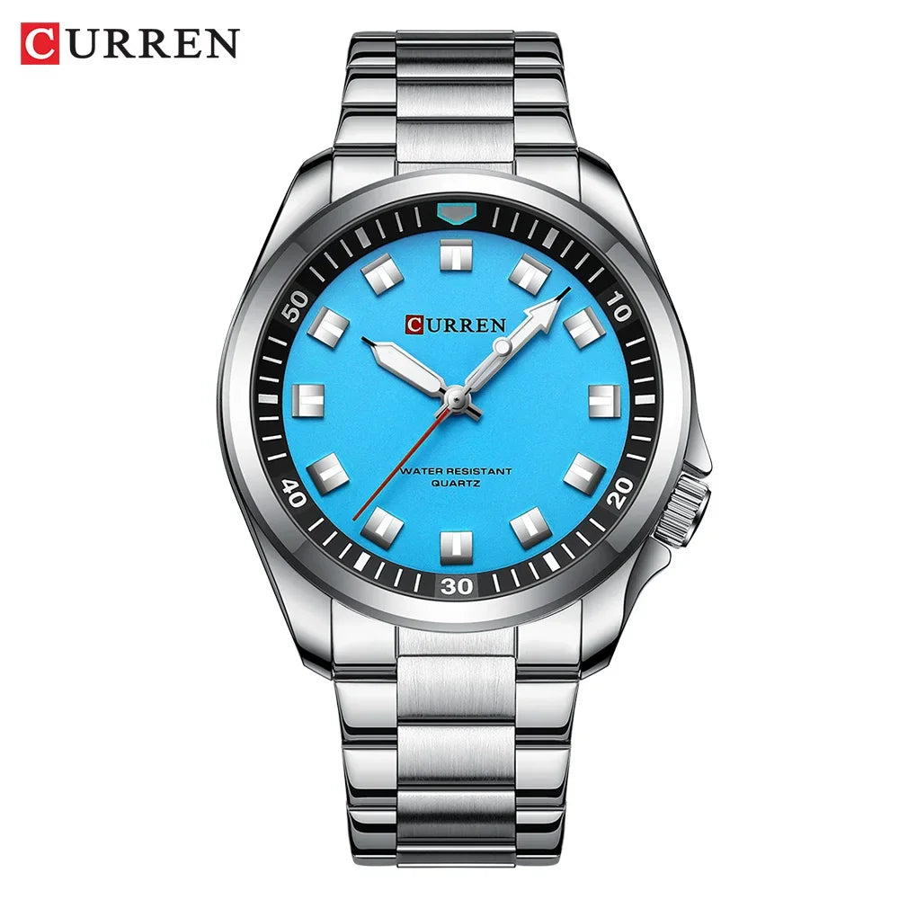 Curren Diver-Style Watch - Silver Blue