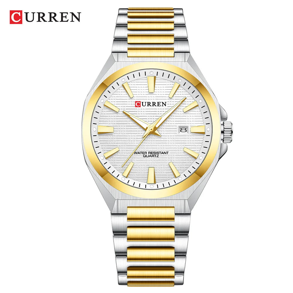 Curren 8494 Gold White