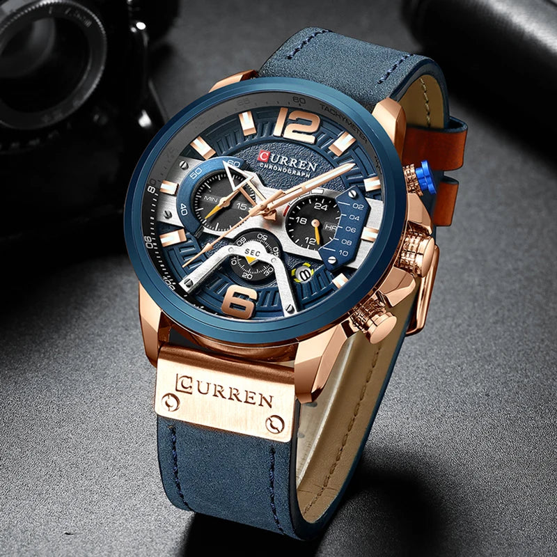 Curren Casual Sport Chronograph — Leather Strap