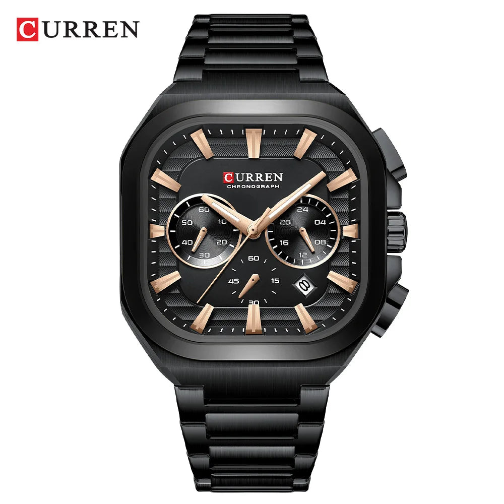 Curren 8496 Chronograph - Black Rose Gold