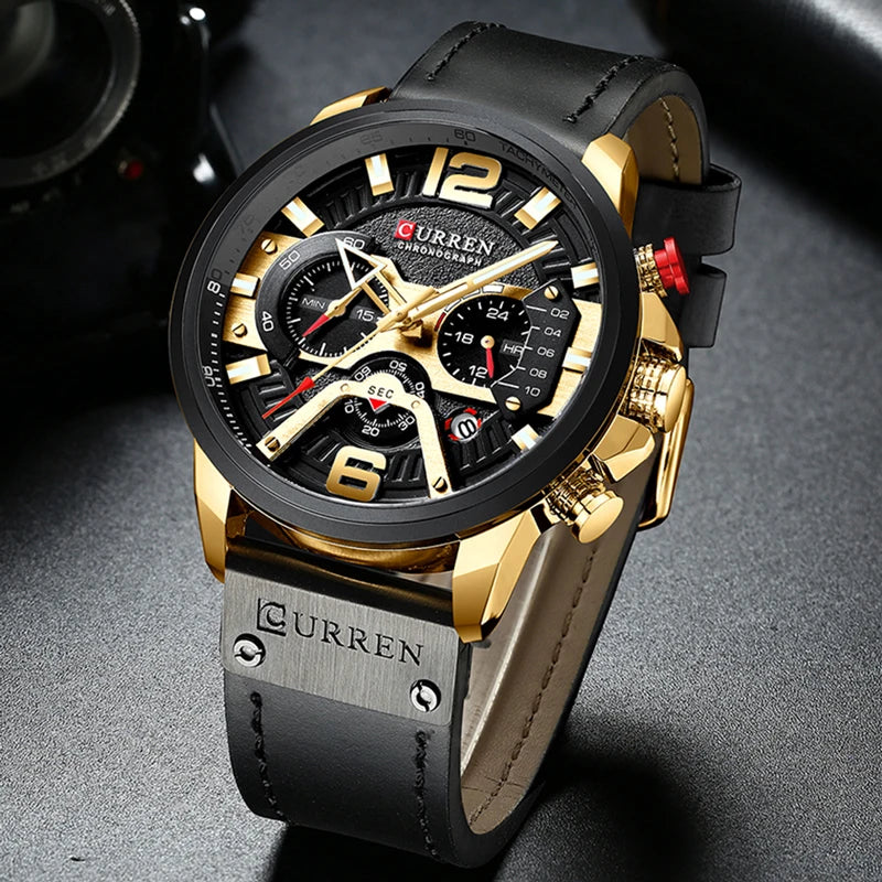 Curren Casual Sport Chronograph — Leather Strap