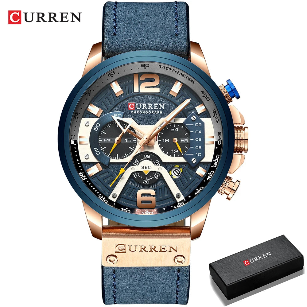 Curren Casual Sport Chronograph — Leather Strap