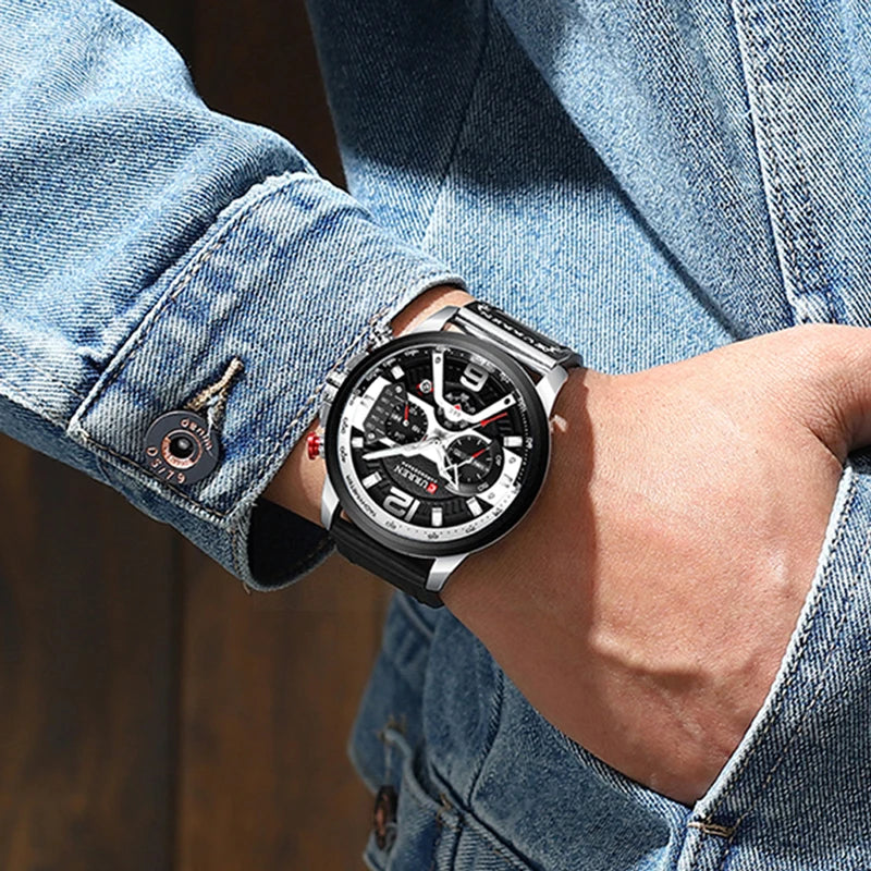 Curren Casual Sport Chronograph — Leather Strap