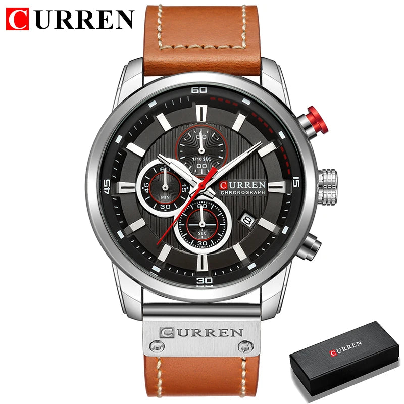 Curren 8291 Chronograph - Silver Black