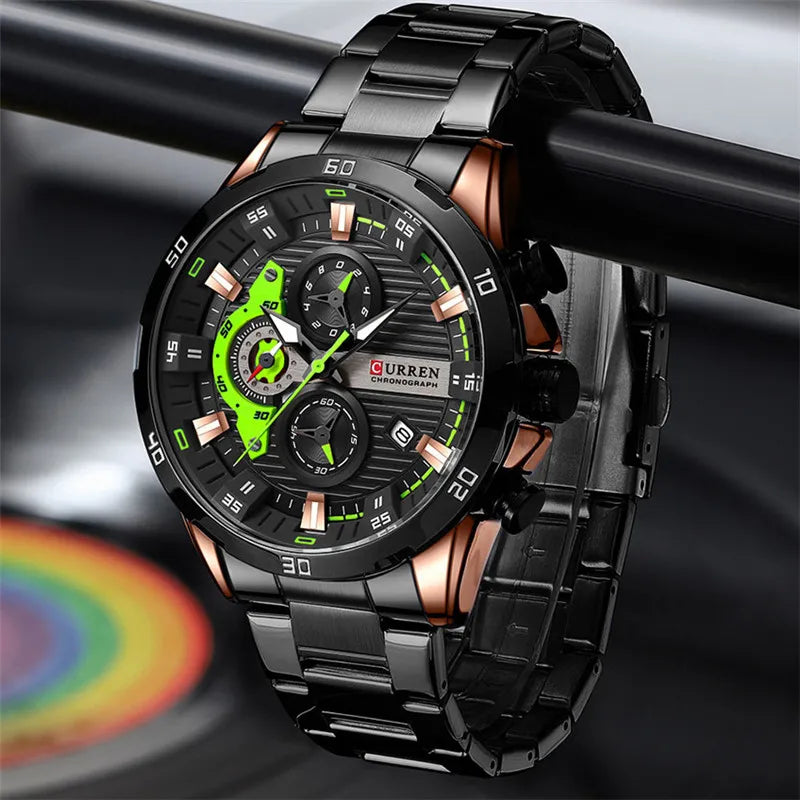 Curren 8402 Three-Hand Steel Watch, AliExpress angle 2