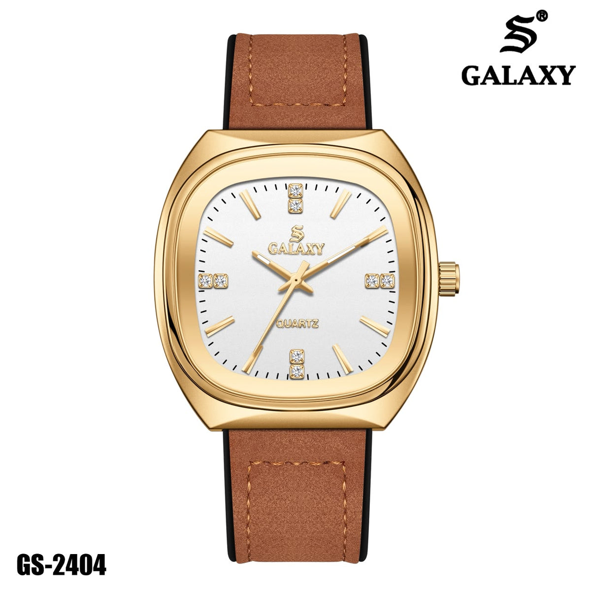 S Galaxy GS-2404 men's watch - Gold White