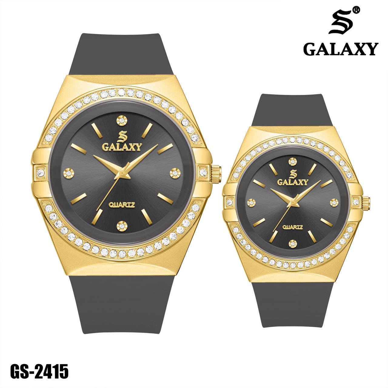 S Galaxy GS-2415 couple watch set - Grey Gold