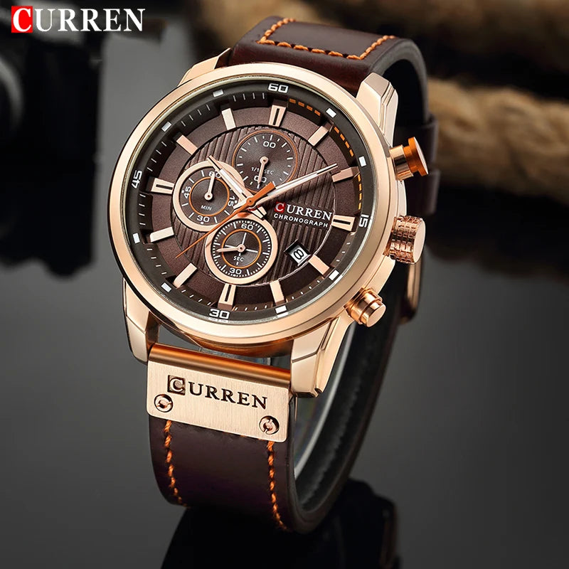 Curren Business Watch case and crown detail