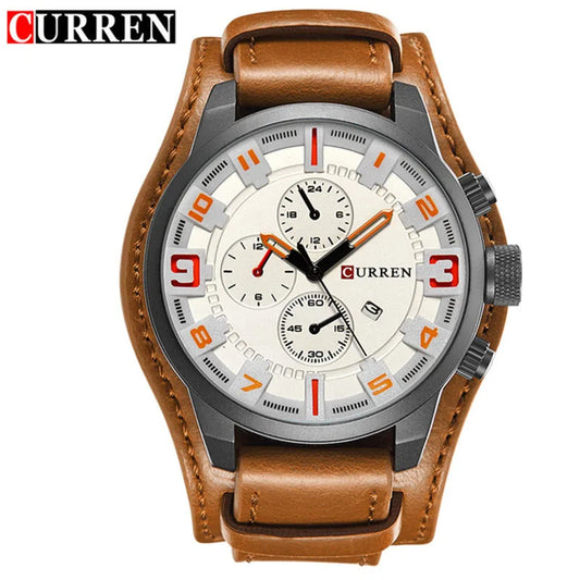 Curren 8225 Military Chronograph - Black White