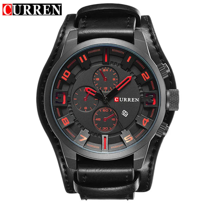 Curren 8225 Military Chronograph - Black Red