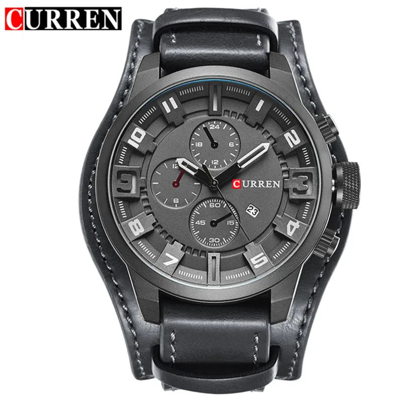 Curren 8225 Military Chronograph - Black Gray