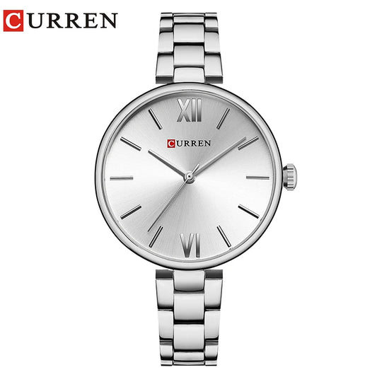 Curren Minimalist Roman Numeral Watch - Silver