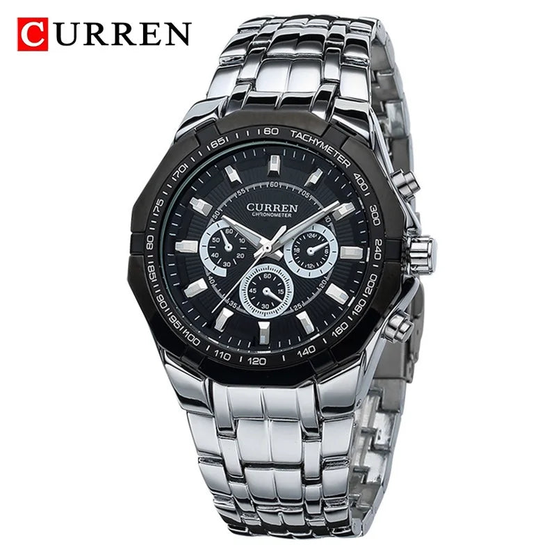 Curren Military Chronograph — Full Steel, Waterproof