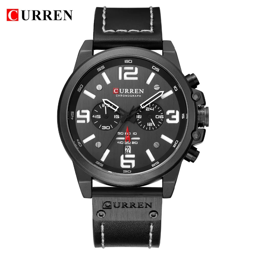 Curren Fashion Chronograph Watch - Black White
